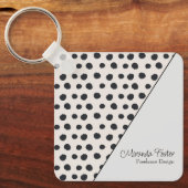 シンプル点々のあるエレガント名刺 キーホルダー (正面)