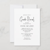 シンプル無モダンベビー性リビールフォト 招待状 (正面)