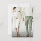 シンプル無モダンベビー性リビールフォト 招待状 (裏面)