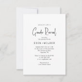 シンプル無モダンベビー性別開示 招待状 (正面)