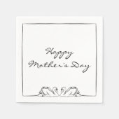 シンプル無修正の白鳥の母の日 スタンダードカクテルナプキン (正面)