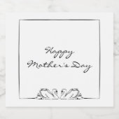 シンプル無修正の白鳥の母の日 スパークリングワインラベル (シングルラベル)