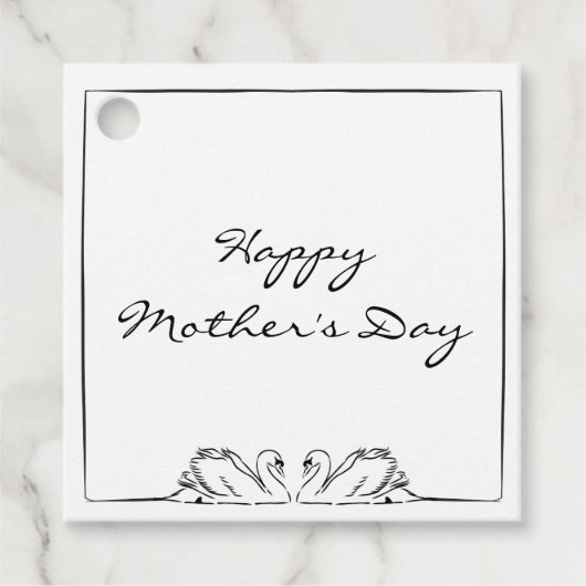 シンプル無修正の白鳥の母の日 フェイバータグ (正面)