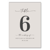 シンプル無地のカラーガーデニアオフホワイト結婚ズ テーブルナンバー (正面)