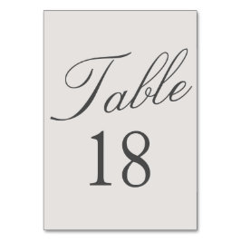 シンプル無地のカラー結婚グレー テーブルナンバー