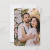 シンプル無地のカラーTaupe Beigeフォト結婚ズ サンキューカード (裏面)