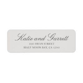 シンプル無地のグレー結婚差出人住所 ラベル
