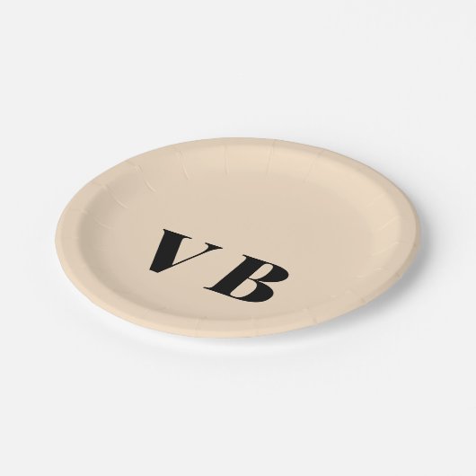 シンプル無地のミニマルカラーカスタムパステルカスタム ペーパープレート (アングル)