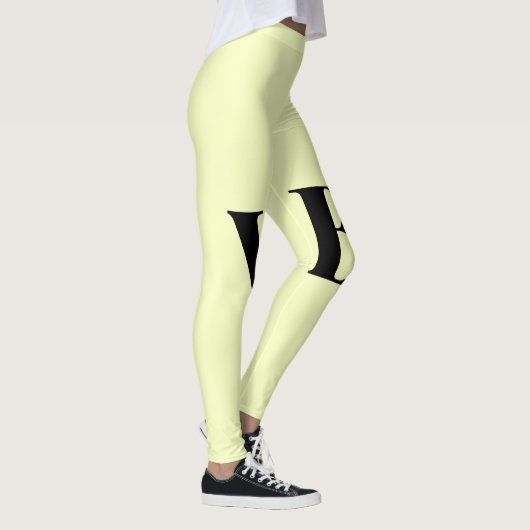 シンプル無地のミニマルカラーカスタムパステルカスタム レギンス (右)