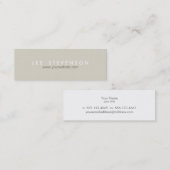 シンプル無地のミニマルBeigeテクスチャ スキニー名刺 (正面/裏面)