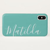 シンプル無地の色のプレーン名パーソナライズされた Case-Mate iPhoneケース (裏面(横))