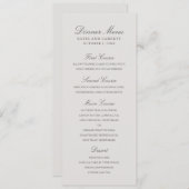 シンプル無地の色エレガントグレー結婚ズ メニュー (正面/裏面)