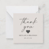 シンプル無地の色オフホワイト結婚の感謝 ノートカード (正面)