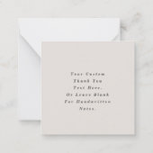 シンプル無地の色オフホワイト結婚の感謝 ノートカード (裏面)