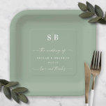 シンプル無地の色葉緑結婚モノグラム ペーパープレート<br><div class="desc">シンプル無地のColor Leaf Green結婚のモノグラム披露宴パーソナライズされた紙プレート。この結婚またはモダン任意のイベント紙プレートシンプルフォントはでミニマルは、プレーンな背景色とトレンディー署無地の名の書跡スクリプトを持つ。新しいカラーパレ結婚ットに表示また、上部にシンプルモノグラムを備えている。シックミニマルのコレク結婚ションは思い出に結婚残る美しい！さらに詳しく見るには、Chic Paperieの2022年のコレクションを検索結婚し、今年のトレンドデザインや色の全結婚てを見てみよう。</div>