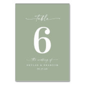 シンプル無地の色薄葉緑結婚色 テーブルナンバー (正面)