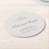 シンプル無地のColor Gray日付を保存 ラウンドペーパーコースター (アングル)