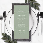シンプル無地のColor Light Leaf Greenのメ結婚ニュー メニュー<br><div class="desc">シンプル無地のColor Light Leaf Greenのメ結婚ニュー。このシックモダンなメニューカーシンプルドは無地のクラシックでエレガント、シンプルな色の背景とシグニチャーかわいらしスクリプト書フォントの尾を持つ。新しいカラーウェイで表示。裏にかわいらしモノグラム。複数のカラーオプションで使用でき感じる。またはエディタ内でカラーを自由に編集できる(パーソナライズ中にクリックはカスタマイズ、さらに自由に)。さらに詳しく見るには、Chic Paperieの2022年のコレクションを検索結婚し、今年のトレンドデザインや色の全結婚てを見てみよう。</div>
