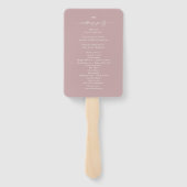 シンプル無地のDusty Mauveの結婚式プログラム ハンドファン (裏面)