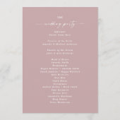 シンプル無地のDusty Mauveの結婚式プログラム プログラム (裏面)
