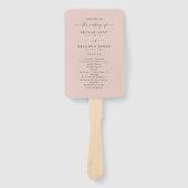 シンプル無地のLight Pinkの結婚式プログラム ハンドファン (正面)