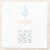 シンプル無料Wi-Fi QRコード ガラスコースター (裏面)