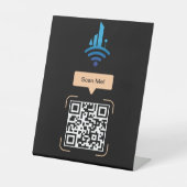 シンプル無料Wi-Fi QRコード 台座サイン (正面)