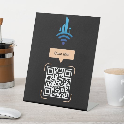 シンプル無料Wi-Fi QRコード 台座サイン (インサイチュ)