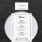 シンプル無欠の手描き白鳥ブライダルシャワー メニュー