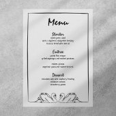 シンプル無欠の手描き白鳥ブライダルシャワー メニュー