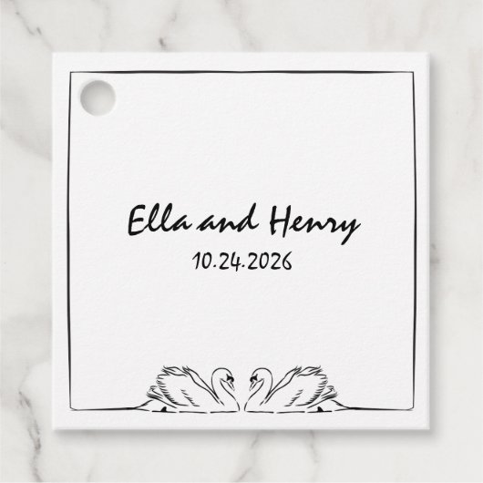 シンプル無欠の手書きカジュアルス結婚ワン フェイバータグ (正面)