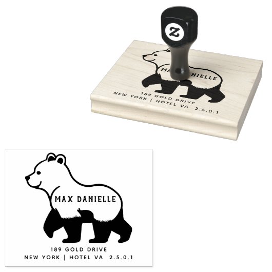 シンプル熊プロフェッショナルボはっきりしたタニカルリース ラバースタンプ (押印)