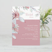 シンプル熱帯フローラピンクブライダルシャワー 招待状 (スタンド正面)