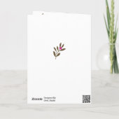 シンプル熱帯葉パターンスケッチ誕生日 カード (裏面)