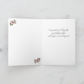 シンプル熱帯葉パターンスケッチ誕生日 カード (内部)