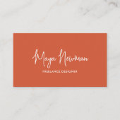 シンプル燃えたオレンジ色の署名名プロフェッショナル 名刺 (正面)