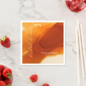 シンプル燃焼オレンジフローモダンインクナプキン スタンダードカクテルナプキン (インサイチュ)