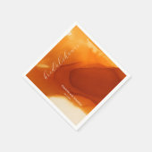 シンプル燃焼オレンジフローモダンインクナプキン スタンダードカクテルナプキン (角)