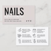 シンプル爪、 ネイルアフターケアカード 名刺 (正面/裏面)