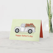 シンプル父の日ヴィンテージホワ素朴ートラック カード (正面)