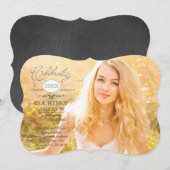 シンプル版卒業写真発表 招待状 (正面/裏面)