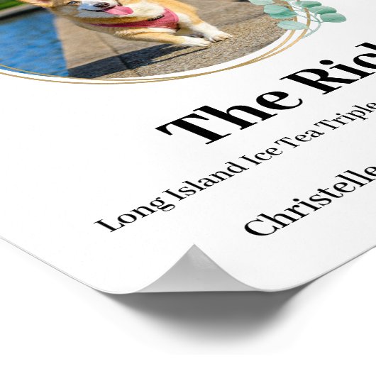 シンプル犬のシグネチャー結婚ドリンクバーポスター ポスター (角)