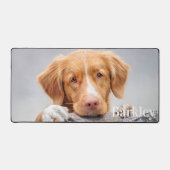 シンプル犬の写真がパーソナライズされた可愛いペットオフィス デスクマット (正面)