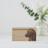 シンプル犬トリマーサービスアポイントメントアラーム 名刺 (スタンド正面)