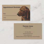 シンプル犬トリマーサービスアポイントメントアラーム 名刺 (正面/裏面)