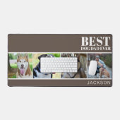 シンプル犬パパカスタムフォーフォトコラージュ デスクマット (キーボード&マウス)