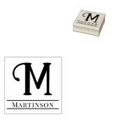 シンプル独身のはっきりしたイニシャルモノグラム名#10 ラバースタンプ (押印)