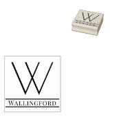 シンプル独身のはっきりしたイニシャルモノグラム名#11 ラバースタンプ (押印)