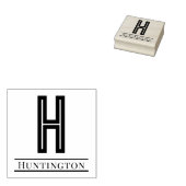 シンプル独身のはっきりしたイニシャルモノグラム名#12 ラバースタンプ (押印)