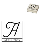 シンプル独身のはっきりしたイニシャルモノグラム名#12 ラバースタンプ (押印)